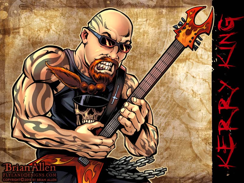 Caricature illustration of Heavy Metal Icon Kerry King