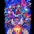 My Custom Illustration of  the Killer Klowns haracters  from the cult classic movie is  all bright and colorful lit up in the new  LED Voodoo Frames