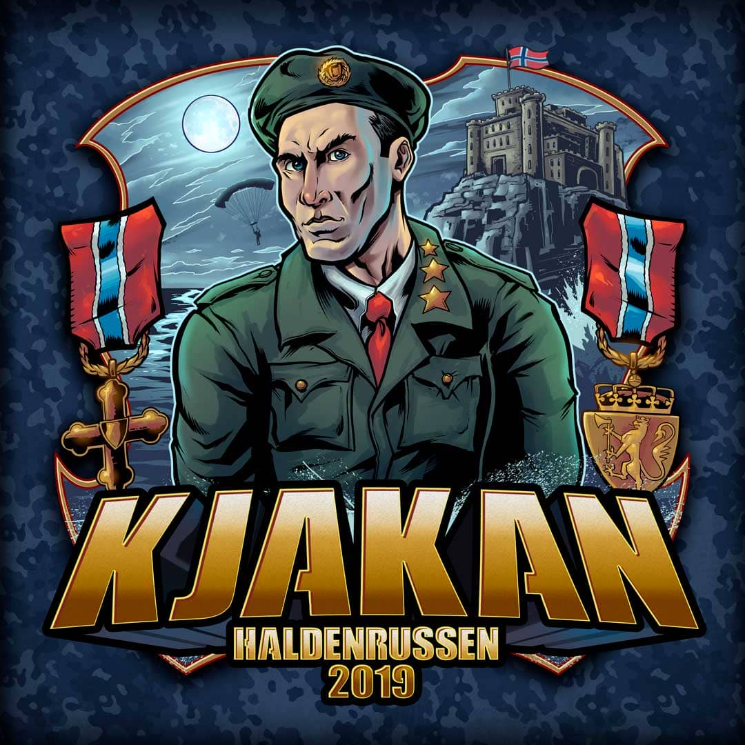 Intimidating military man in fro