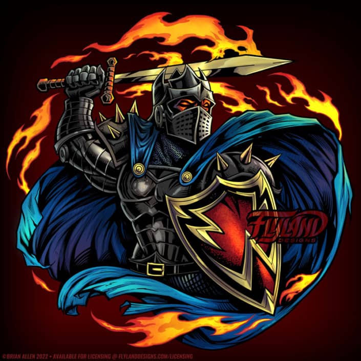 Knight With Fire Sword Artwork b