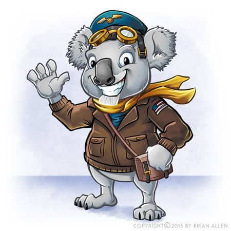 Cartoon Koala mascot character