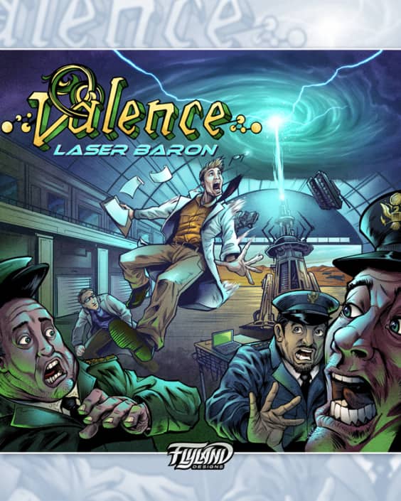 Album cover I created for the progressive metal band Valence for their upcoming album, "Laser Baron."  The band created a story about a scientist who inadvertently opens a wormhole and disrupts the world as we know it.