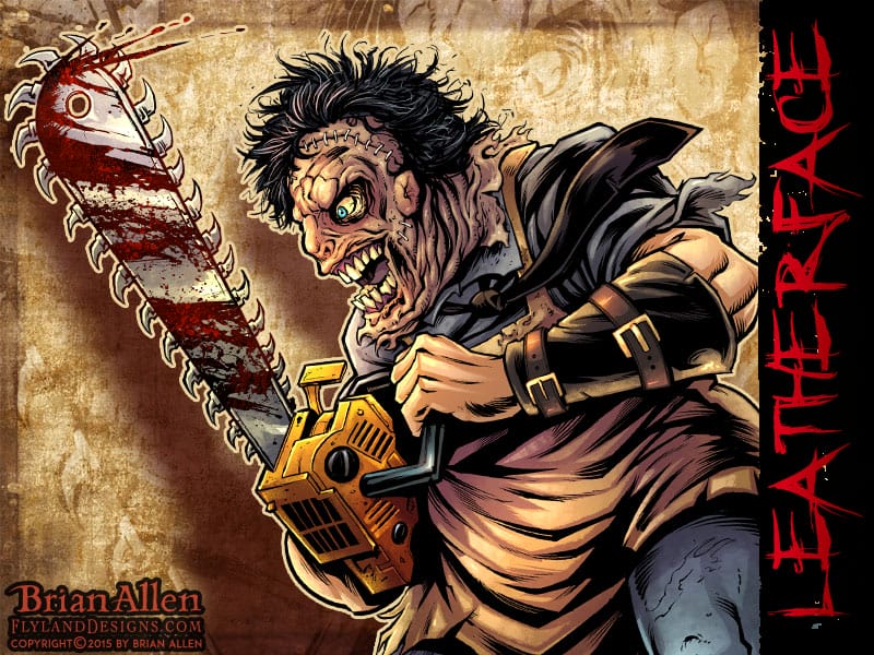 Character design of Leatherface from Texas Chainsaw Massacre