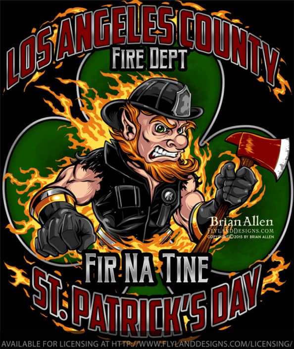 Leprechaun fire-fighter with axe