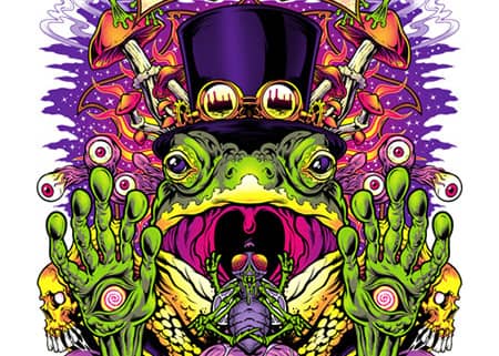 Les Claypool 2023 Psychedelic Frog eating a bug