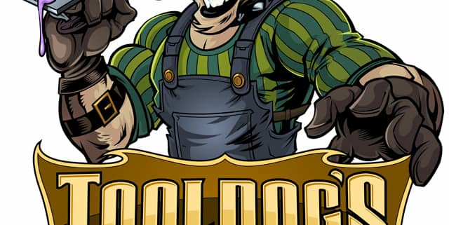 Fun steampunk inspired logo I worked on for a masonry school called ToolDog’s House of Trades. The crew decided on a steampunk theme, and we came up with this tough looking dog holding a giant putty knife. I designed both the character and the logo type