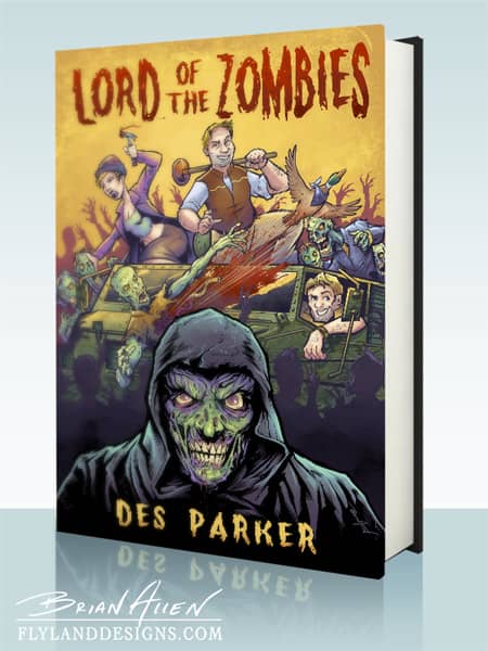 Book cover illustration of zombies