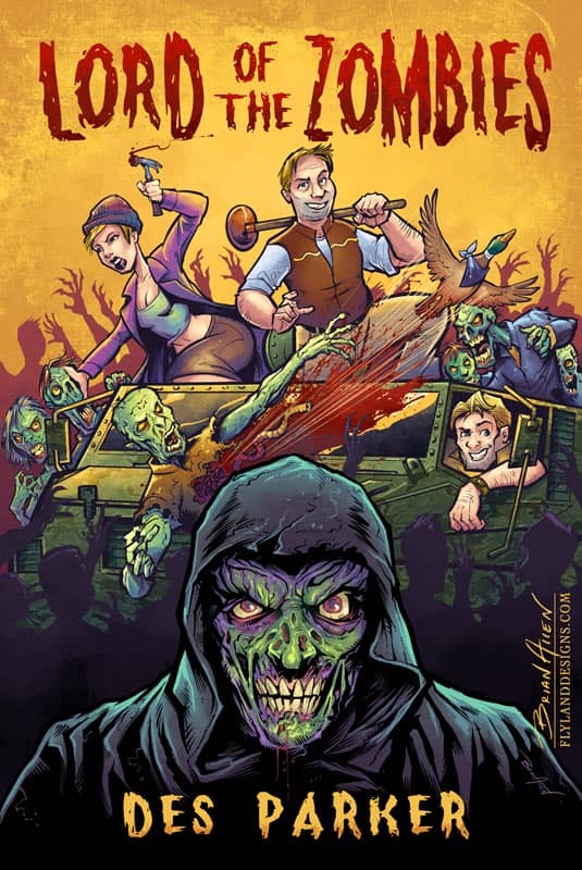 Book cover illustration of zombies