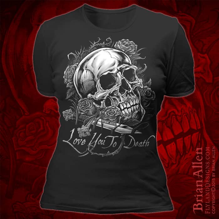 t-shirt design of a skull and da