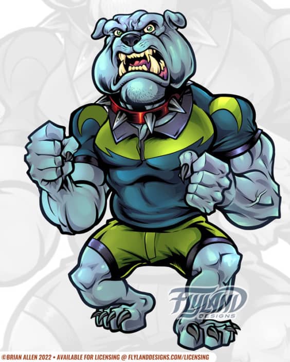 Mad Bulldog Mascot  Weed Bud Art