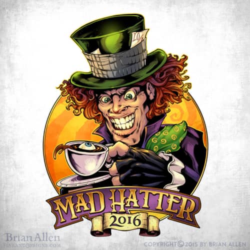 Illustration of an evil Mad Hatter 