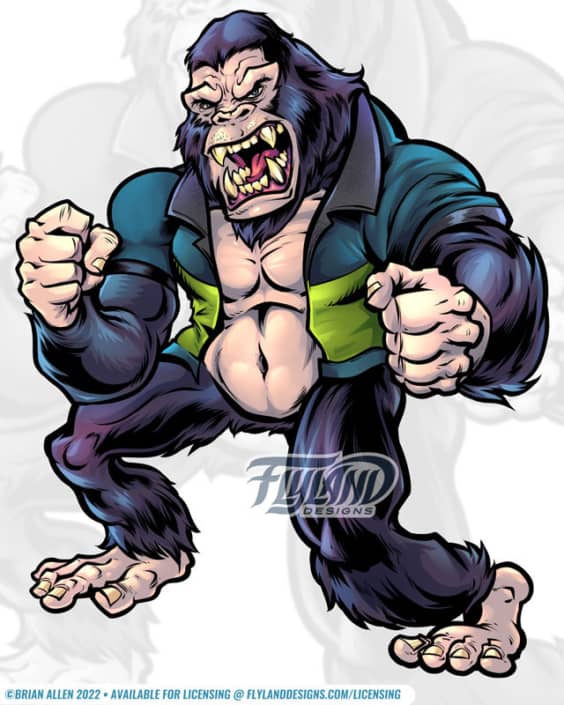 Mad Strong Gorilla Artwork by fr