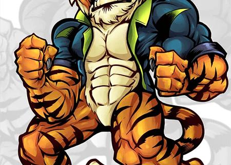 Muscular tiger that is angry