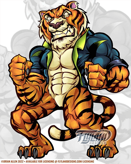 Muscular tiger that is angry