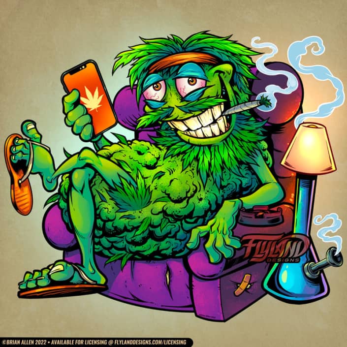 Marijuana Bud Couch Character Ar