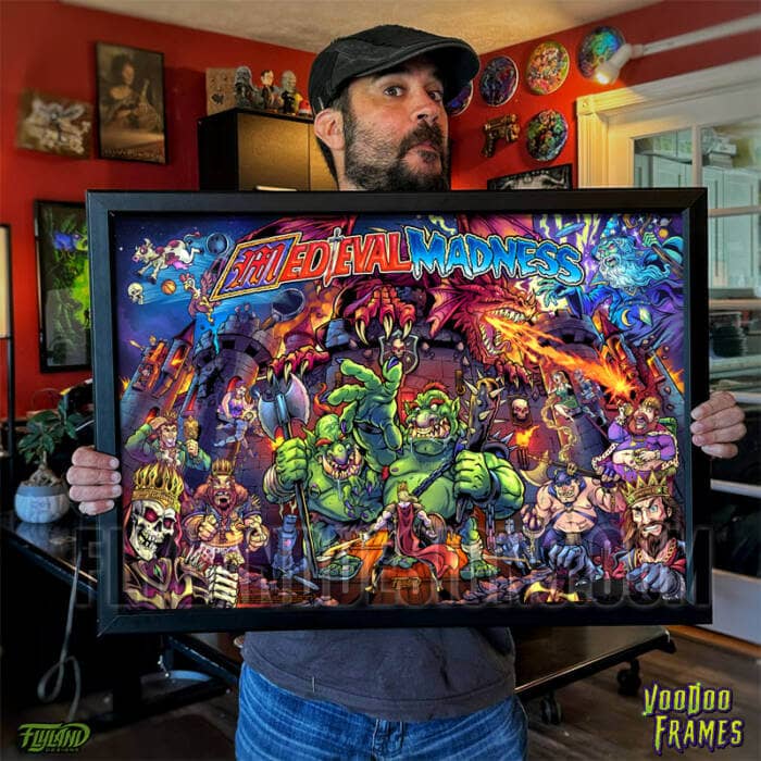 Medieval Madness Voodoo LED frame and Translite Bundle with artwork by artist Brian Allen