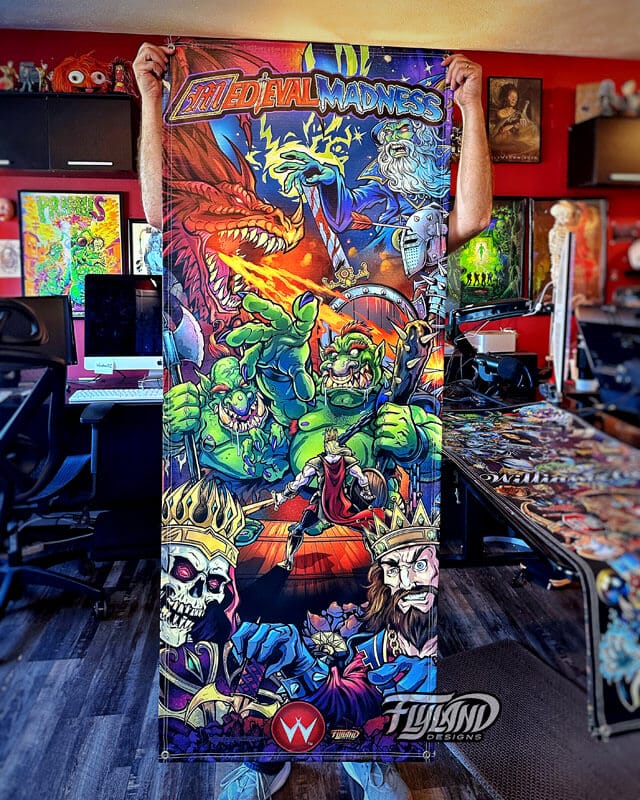 Medieval Madness Vertical Vinyl Banner - Flyland Designs