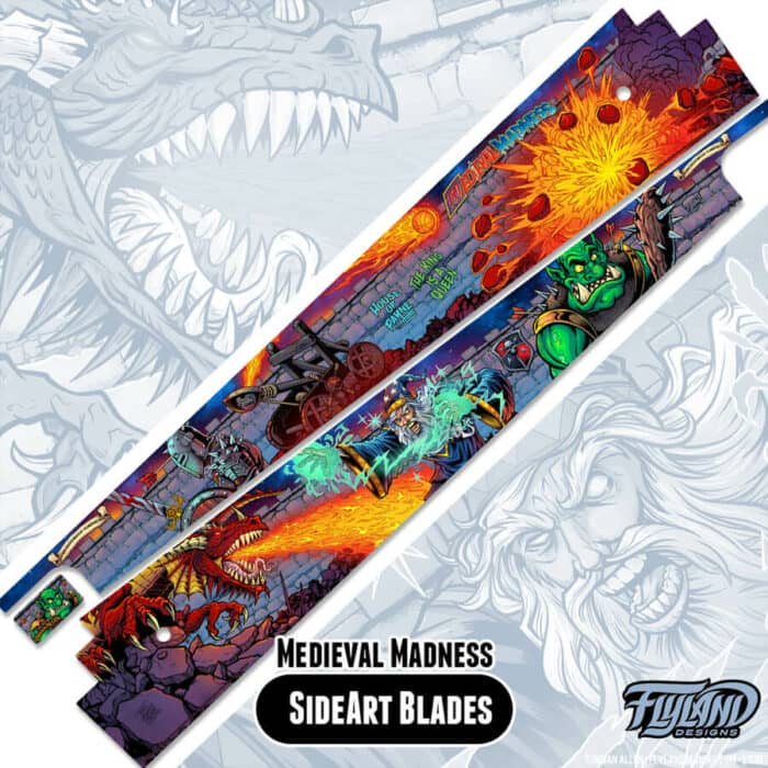 Medieval Madness Side Art Blades for Pinball Machines