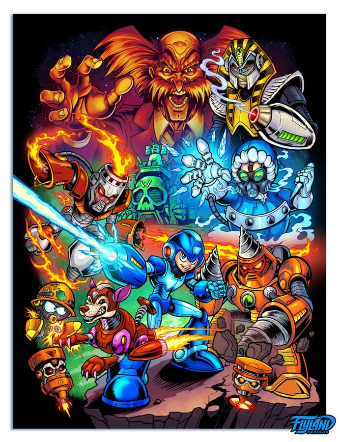 Mega Man Tribute Art Print - Flyland Designs, Freelance