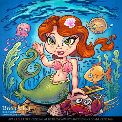 Young girl mermaid underwater t-