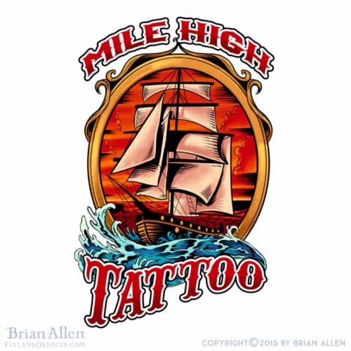 Tattoo shop custom logos of sail