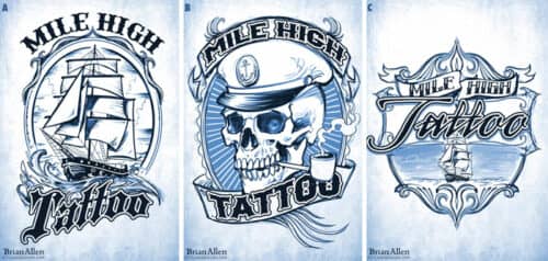 Tattoo shop custom logos of sail