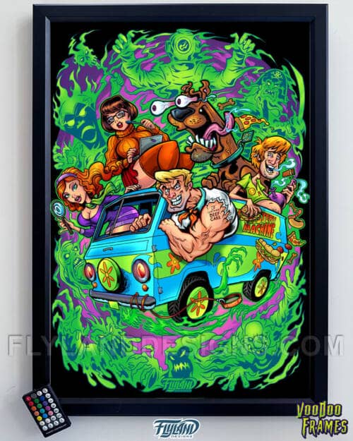 My Custom Illustration of  a Pinball WIzard with dragons and skulls looks great all  lit up in the new  LED Voodoo Frames