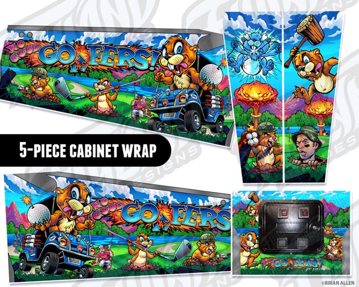 No Good Gofers Cabinet 5-Piece Wrap Decal Set - Flyland Designs