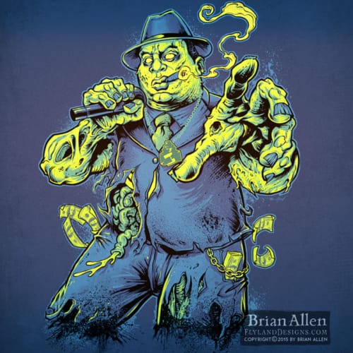 T-Shirt illustration of a zombie