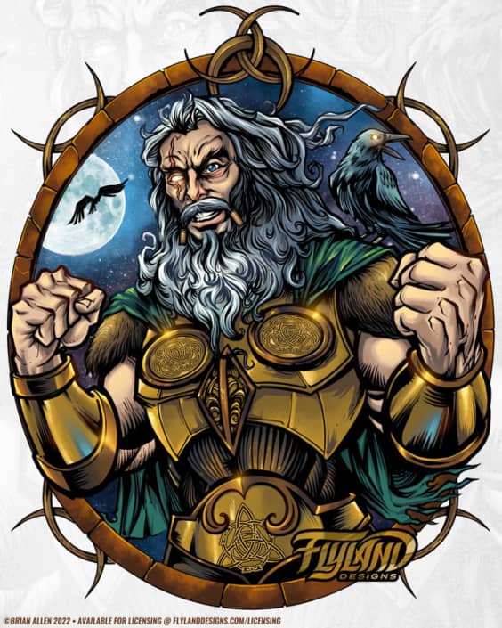 Odin Illustration Mythology Artw