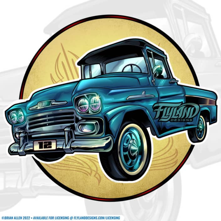 Old Blue Chevy Truck Artwork by