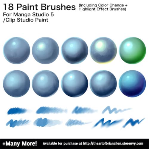 Brush Presets for custom paint Brushes for Manga Studio 5 (Clip Studio Paint)