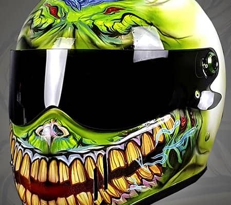 Vinyl rap helmet of a zombie wit