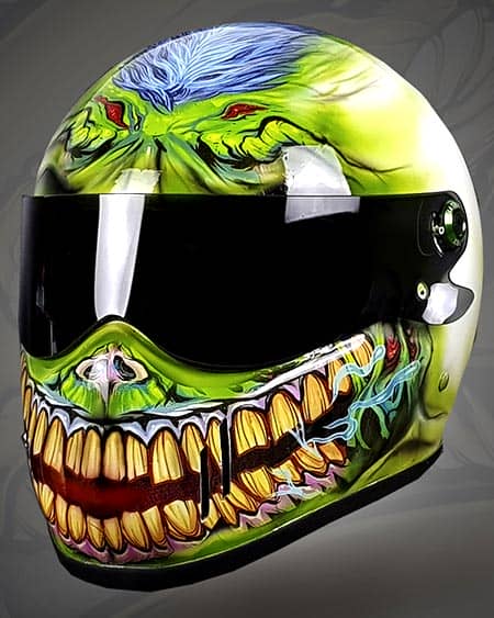 Vinyl rap helmet of a zombie wit