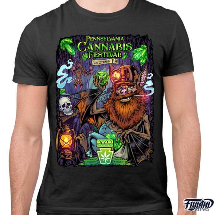 Pennsylvania Cannabis 2022 Festival T-Shirt Artwork by Brian Allen