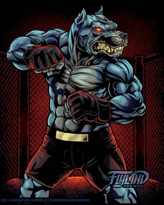 Pitbull MMA Artwork by freelance