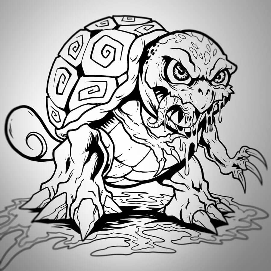 Illustration of Pikachu, Balbasaur, Eevee, Charmander, Snorlax, Squirtle, and Ash from Pokemon drawn by Brian Allen for an Art Print