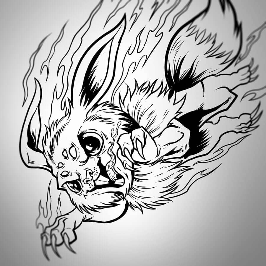 Illustration of Pikachu, Balbasaur, Eevee, Charmander, Snorlax, Squirtle, and Ash from Pokemon drawn by Brian Allen for an Art Print