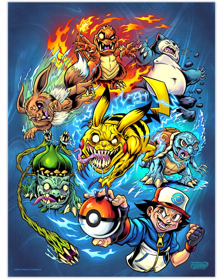 Pokemon Monsters Art Print - Flyland Designs, Freelance