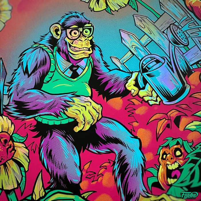 Monster venus fly trap artwork drawn for Primus Las Vegas NV 2025 concert by artist Brian Allen