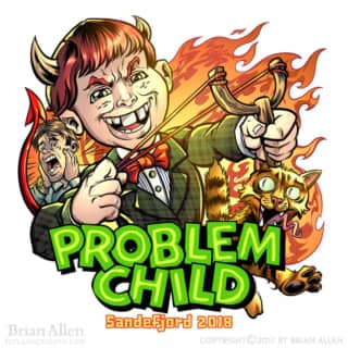 A cartoon devilish problem child