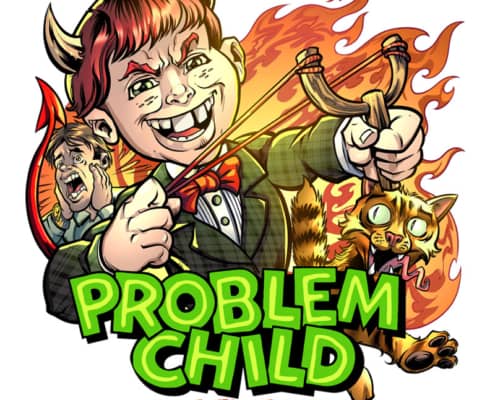 A cartoon devilish problem child