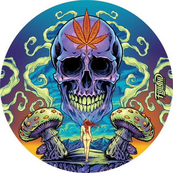 Purple Cannabis Skull Coaster / Disc Golf Marker - Flyland Designs