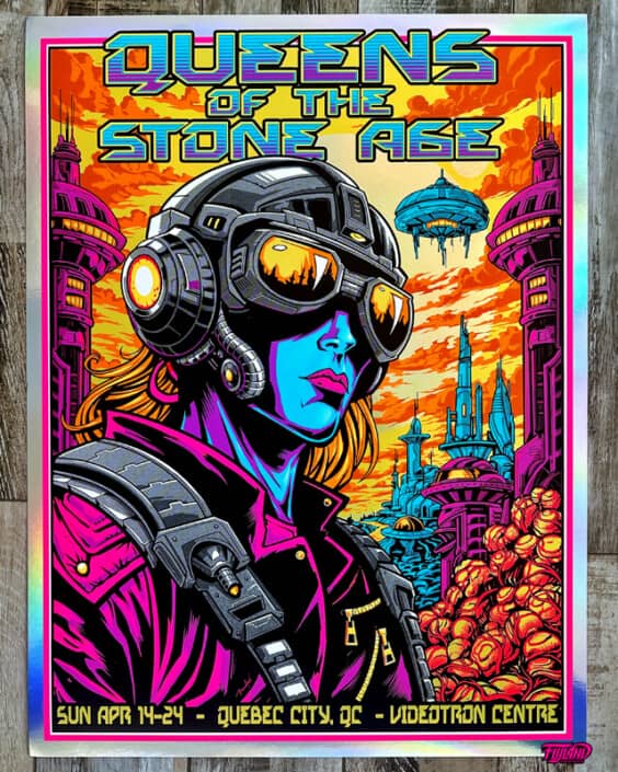 Futuristic woman on gig poster f