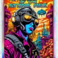 Futuristic woman on gig poster f