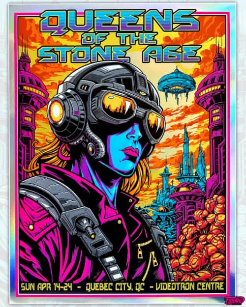 Futuristic woman on gig poster f