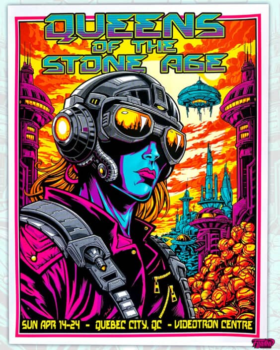 Futuristic woman on gig poster f