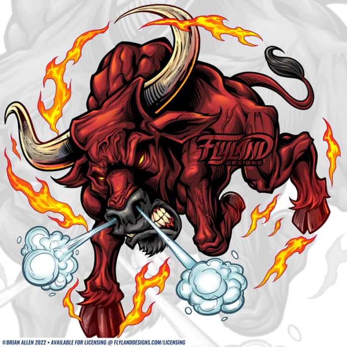 Fire Bull Artwork by freelance i