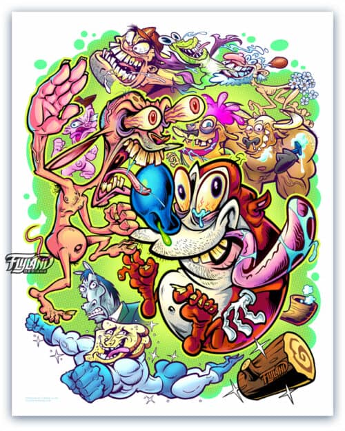 A full color tribute illustration of Ren and Stimpy.