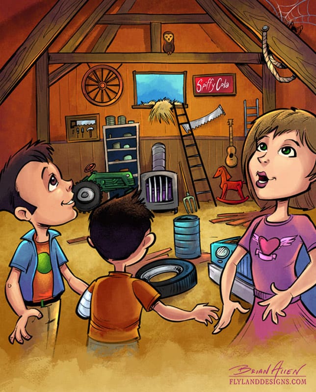 Children's book illustrations I created for a story written by Kelly Dale, co-star of American Restoration on the History Channel.